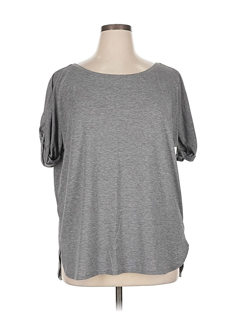 Pre-owned Gap Fit 3/4 Sleeve T-shirt In Gray