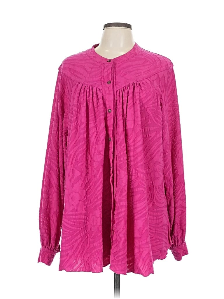 Pre-owned Free People Long Sleeve Blouse In Pink