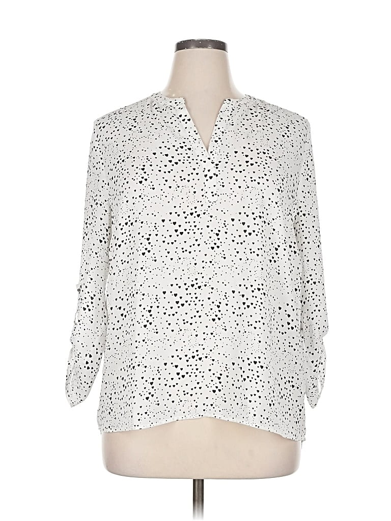 Pre-owned Daniel Rainn Long Sleeve Polo Shirt In White