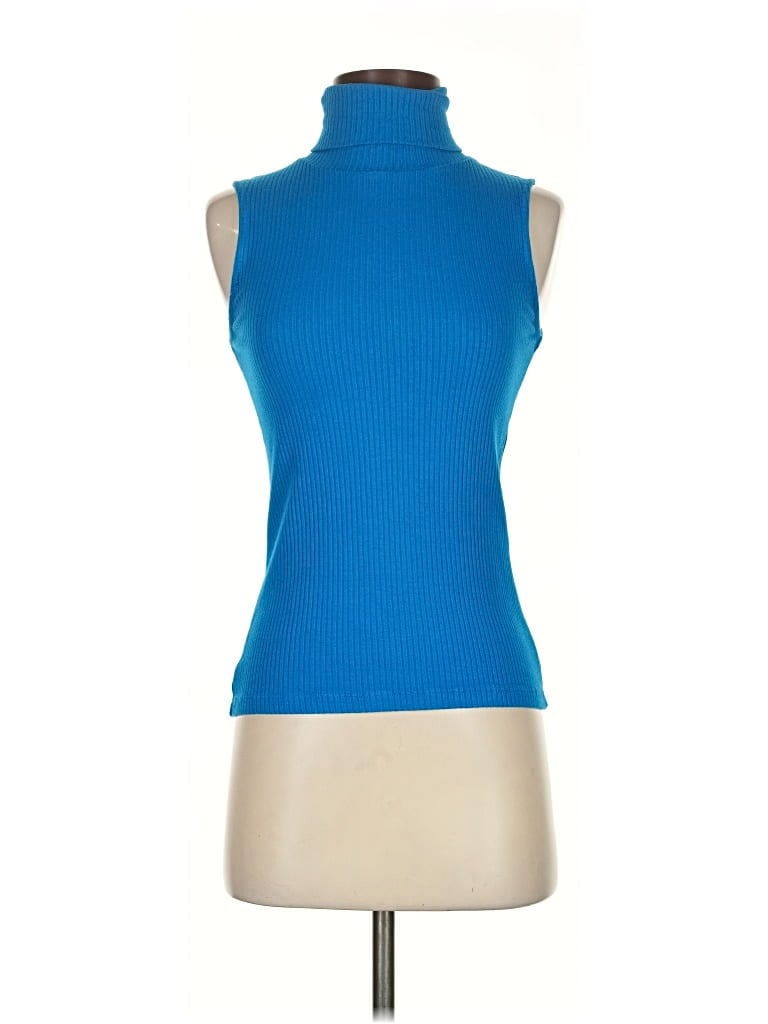 Pre-owned Edited Tank Top Blue Halter Neckline Tops