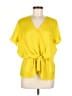 Carven 100% Polyester Yellow Short Sleeve Blouse Size EU (FR) 36 / US 4 - photo 1