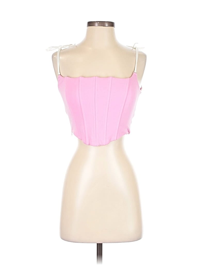 Pre-owned Adika Sleeveless Top Pink Sweetheart Neckline Tops
