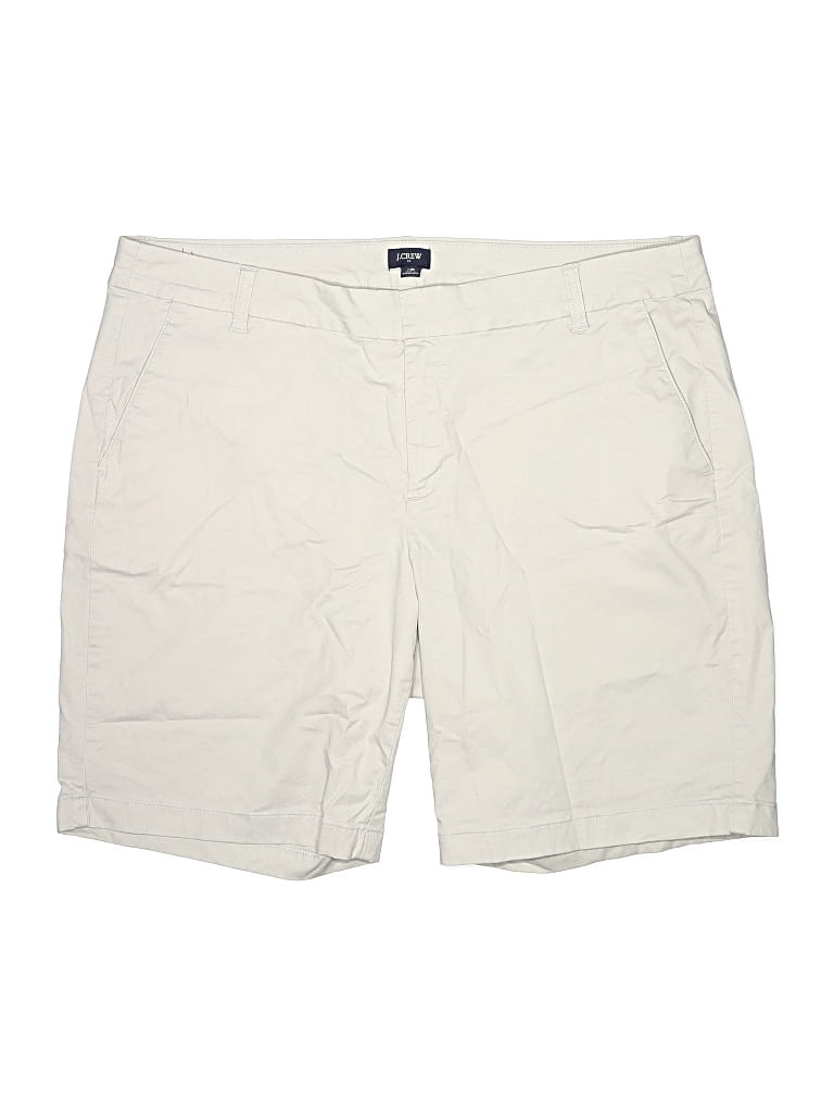 Pre-owned J.crew Factory Store Khaki Shorts In White