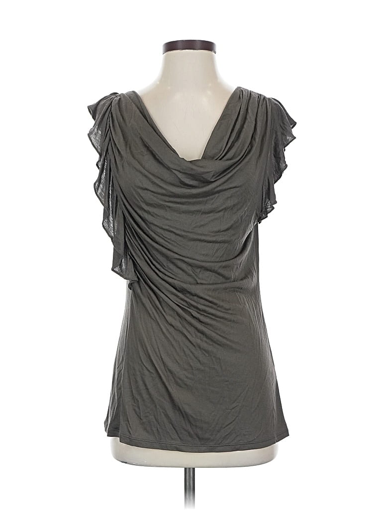 Pre-owned Banana Republic Short Sleeve Top Gray Cowl Neck Tops