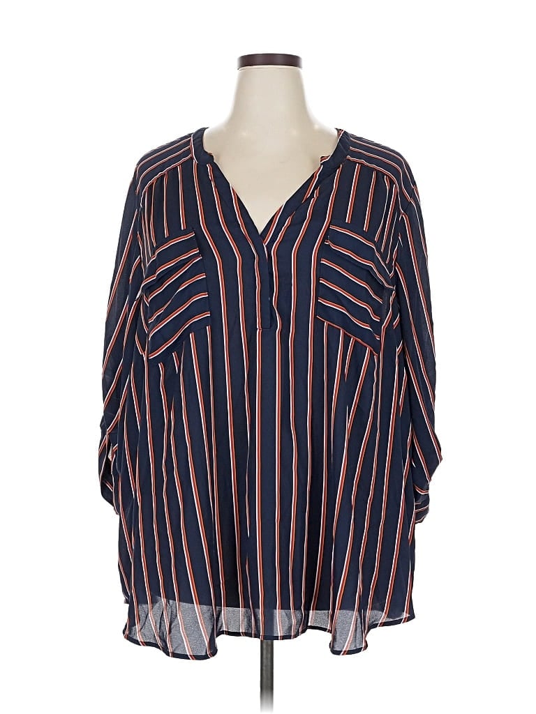 Pre-owned Torrid 3/4 Sleeve Blouse In Blue