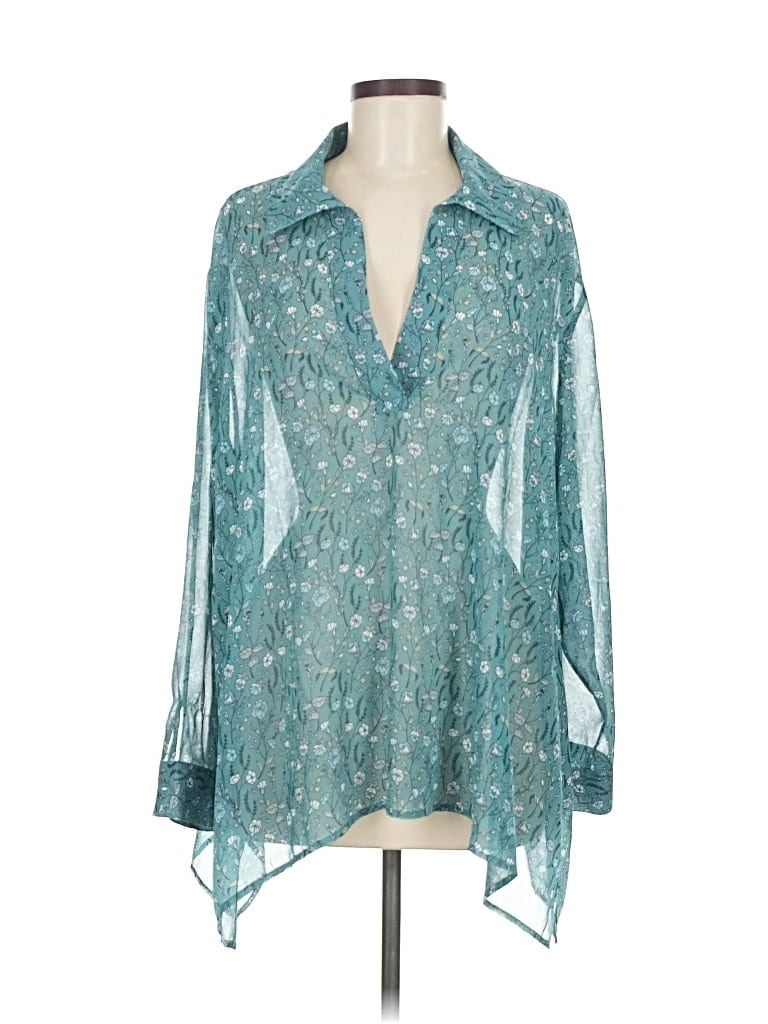 Pre-owned Cabi 3/4 Sleeve Blouse In Blue