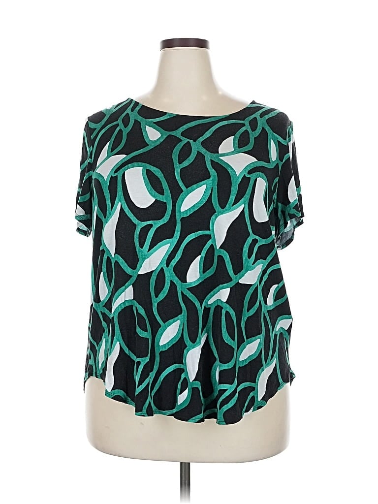 Pre-owned Alfani Short Sleeve Blouse In Blue