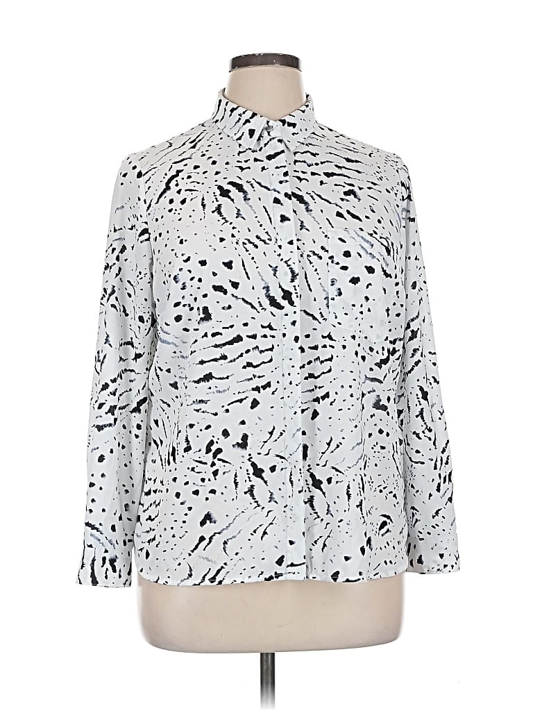 Pre-owned Apt. 9 Long Sleeve Blouse In Silver