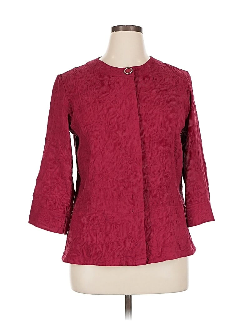 Pre-owned Coldwater Creek 3/4 Sleeve Blouse In Burgundy
