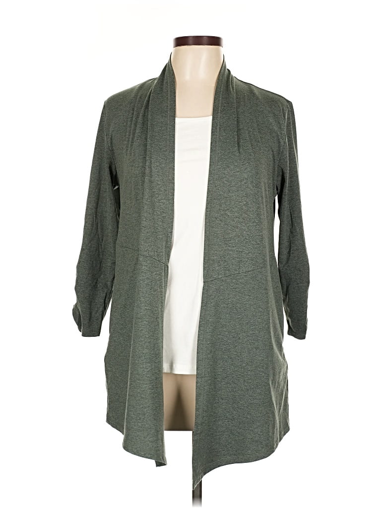 Pre-owned Market & Spruce Cardigan Sweater In Green
