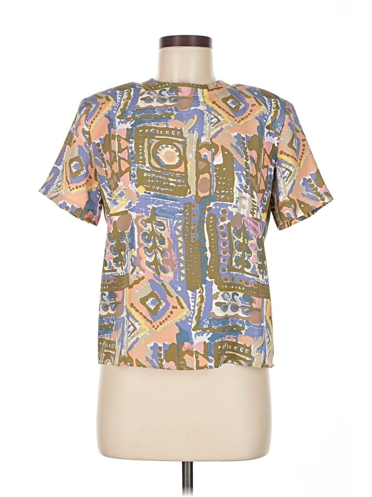 Pre-owned Assorted Brands Short Sleeve Blouse In Green