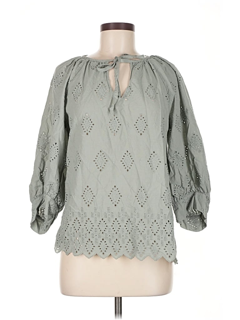 Pre-owned Karen Kane 3/4 Sleeve Blouse In Gray