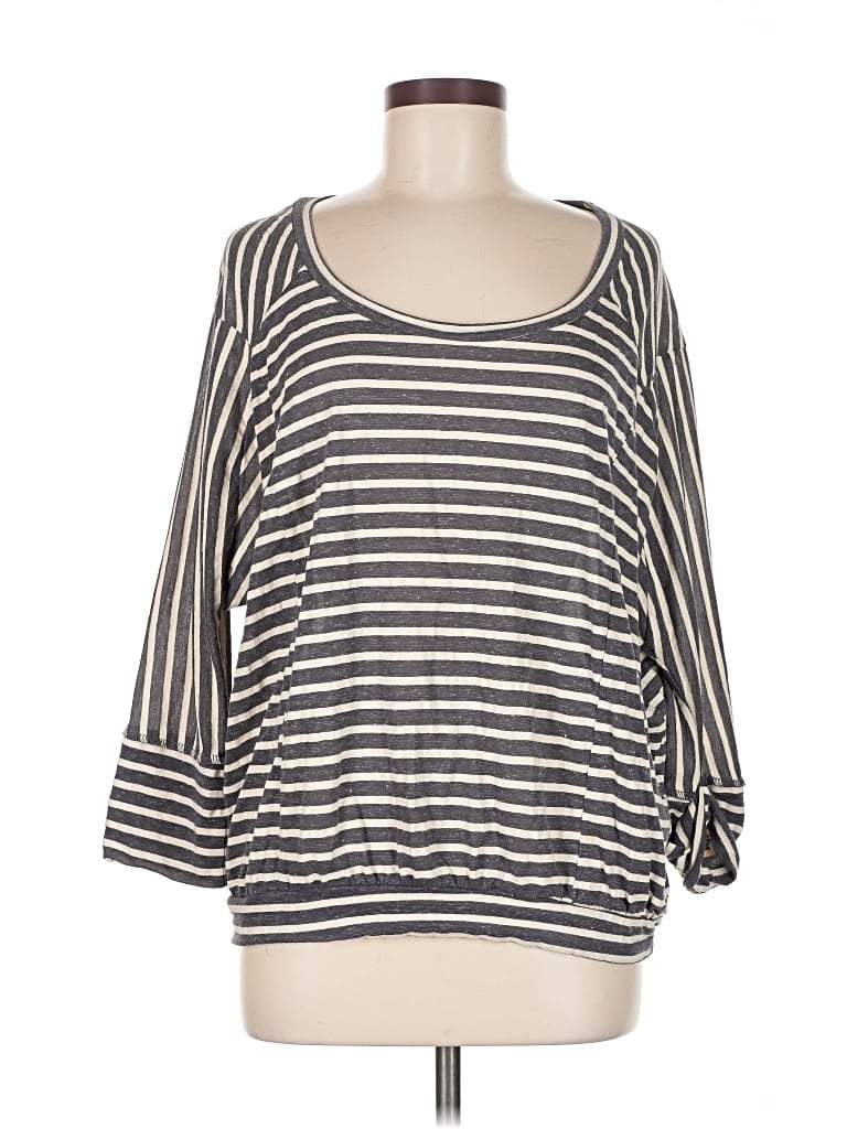 Pre-owned Chloé 3/4 Sleeve Top Gray Boatneck Tops