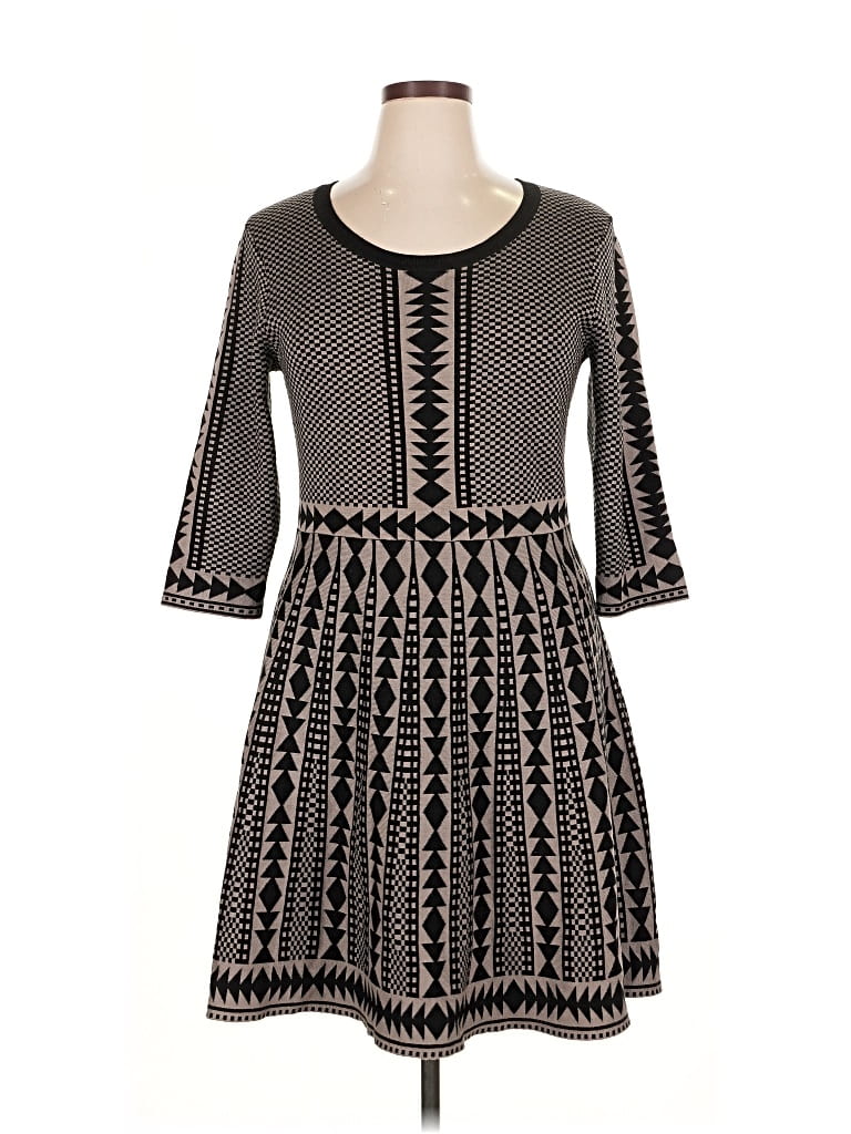 Pre-owned Nina Leonard Casual Dress In Gray