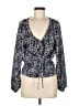 MICHAEL Michael Kors 100% Polyester Blue Long Sleeve Blouse Size M - photo 1
