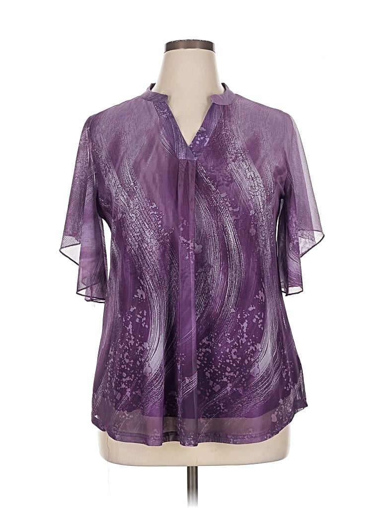 Pre-owned Timeson Short Sleeve Blouse In Purple