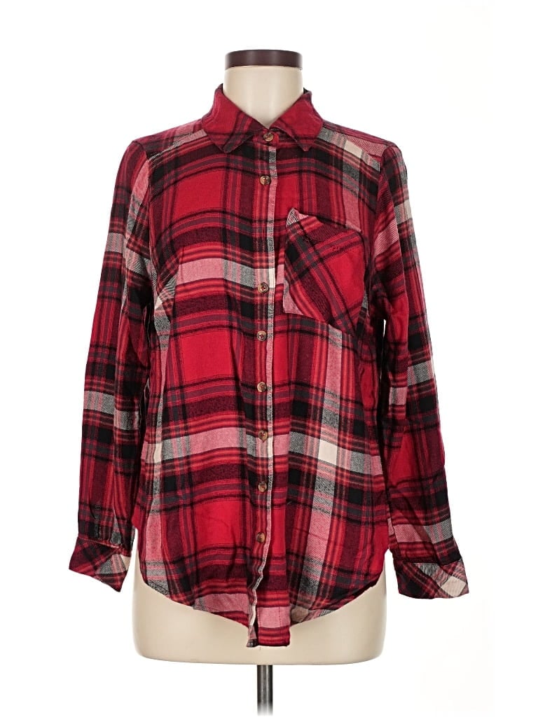 Pre-owned Torrid Long Sleeve Button Down Shirt In Red