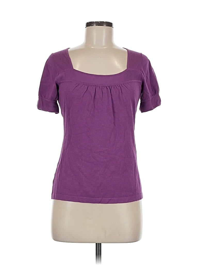 Pre-owned Ann Taylor Loft Short Sleeve T-shirt In Purple