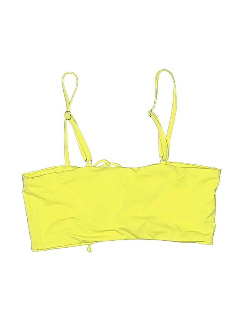Pre-owned Dippin' Daisy's Swimwear Swimsuit Top Yellow Solid Pattern Swimwear