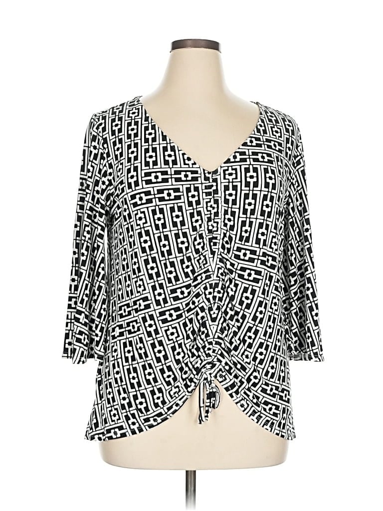 Pre-owned Cato 3/4 Sleeve T-shirt In Silver