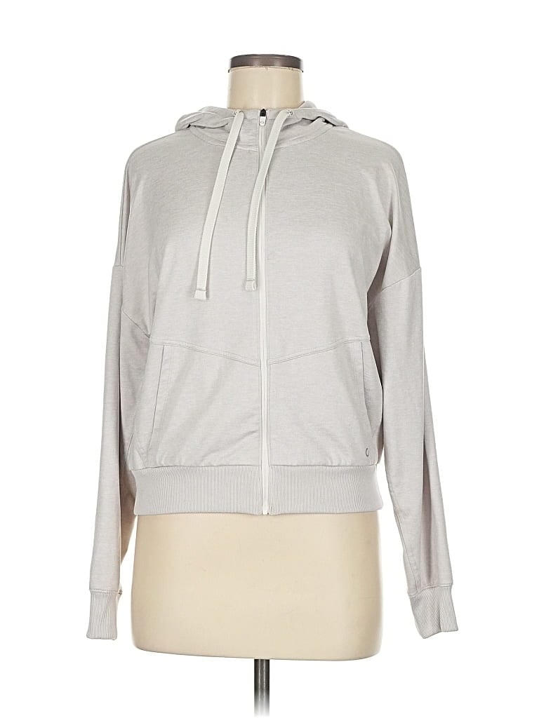 Pre-owned Gap Fit Zip Up Hoodie In Silver