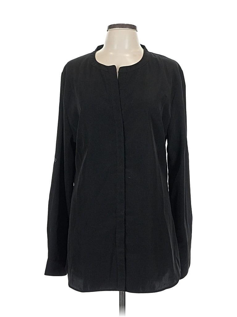 Pre-owned Elizabeth & Clarke Long Sleeve Blouse In Black