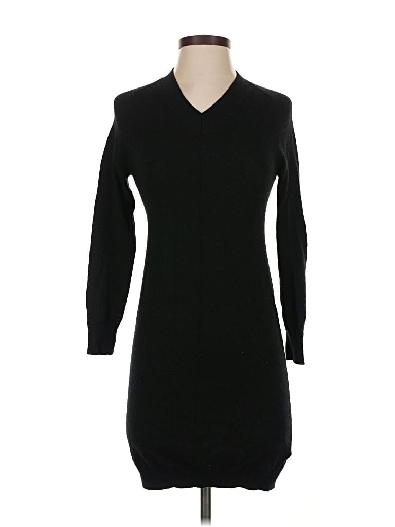 Pre-owned Façonnable 3/4 Sleeve Top Black V Neck Tops