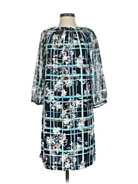 kaari blue dress Kaari Blue Dress V-Neck Exposed Back Zipper Multicolor Floral Pattern XS Woman