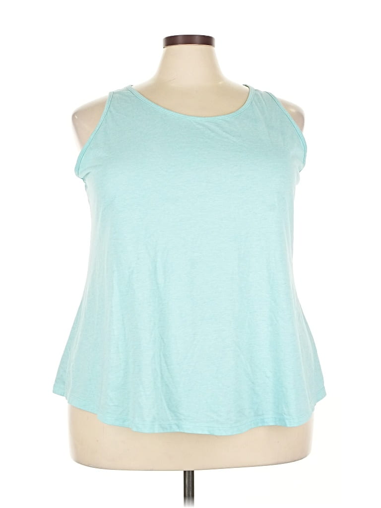 Pre-owned Lane Bryant Sleeveless T-shirt In Blue