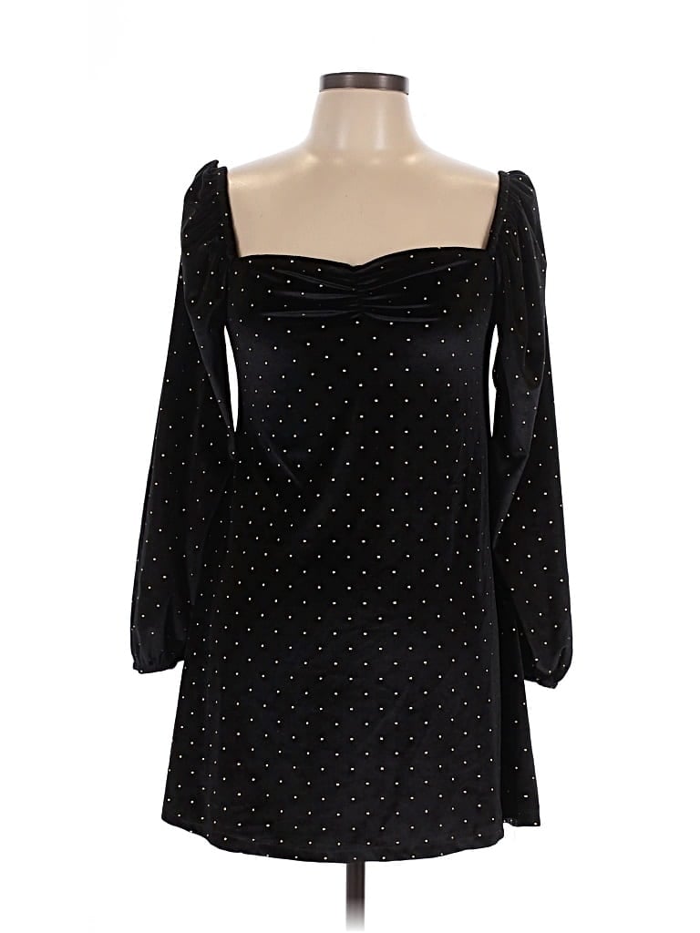 Pre-owned Asos Design 3/4 Sleeve Top Black Sweetheart Neckline Tops