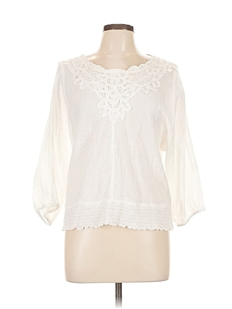 Pre-owned Mystree 3/4 Sleeve Blouse In White