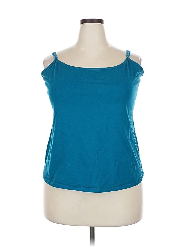 Pre-owned Lane Bryant Tank Top Teal Strapless Neckline Tops In Blue