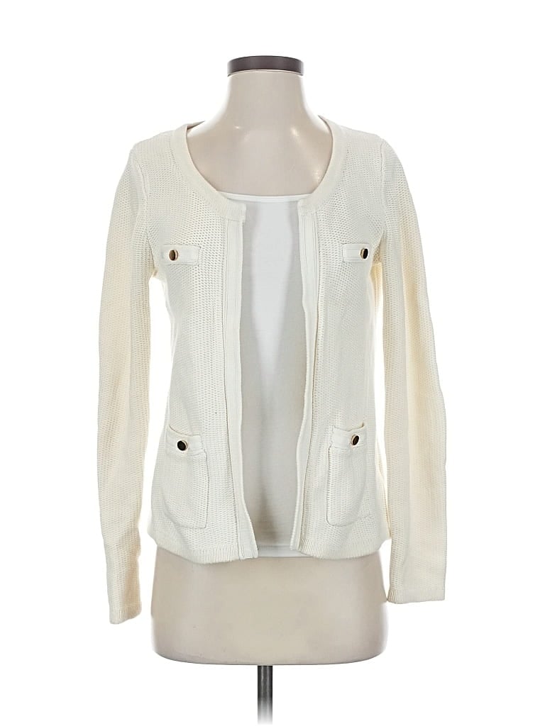 Pre-owned Banana Republic Cardigan Sweater In White