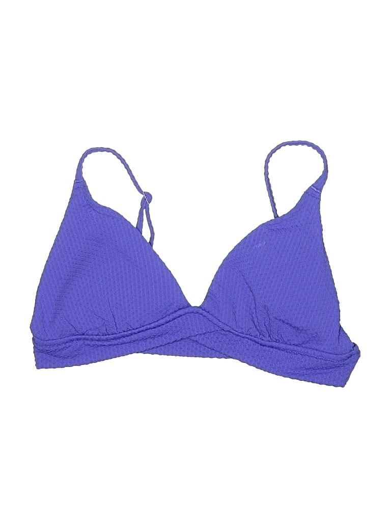 Pre-owned Aerie Swimsuit Top Purple Solid Pattern Swimwear