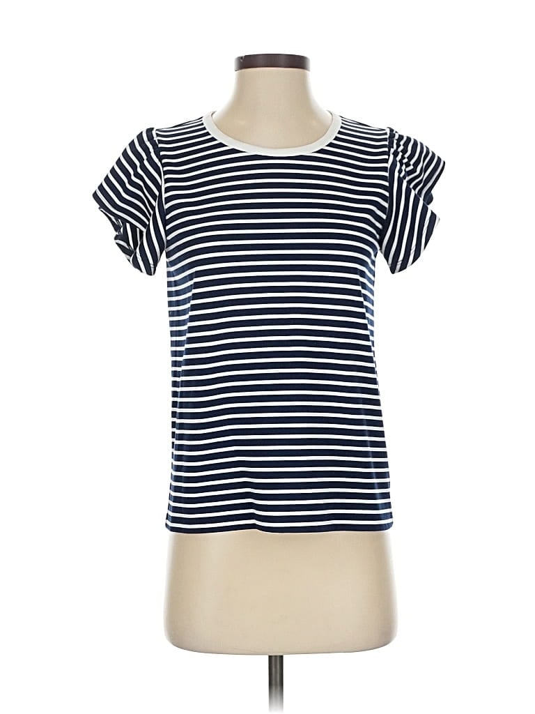 Pre-owned Draper James Short Sleeve Top Blue Scoop Neck Tops