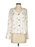 Something Navy Ivory Long Sleeve Blouse Size XS - photo 1