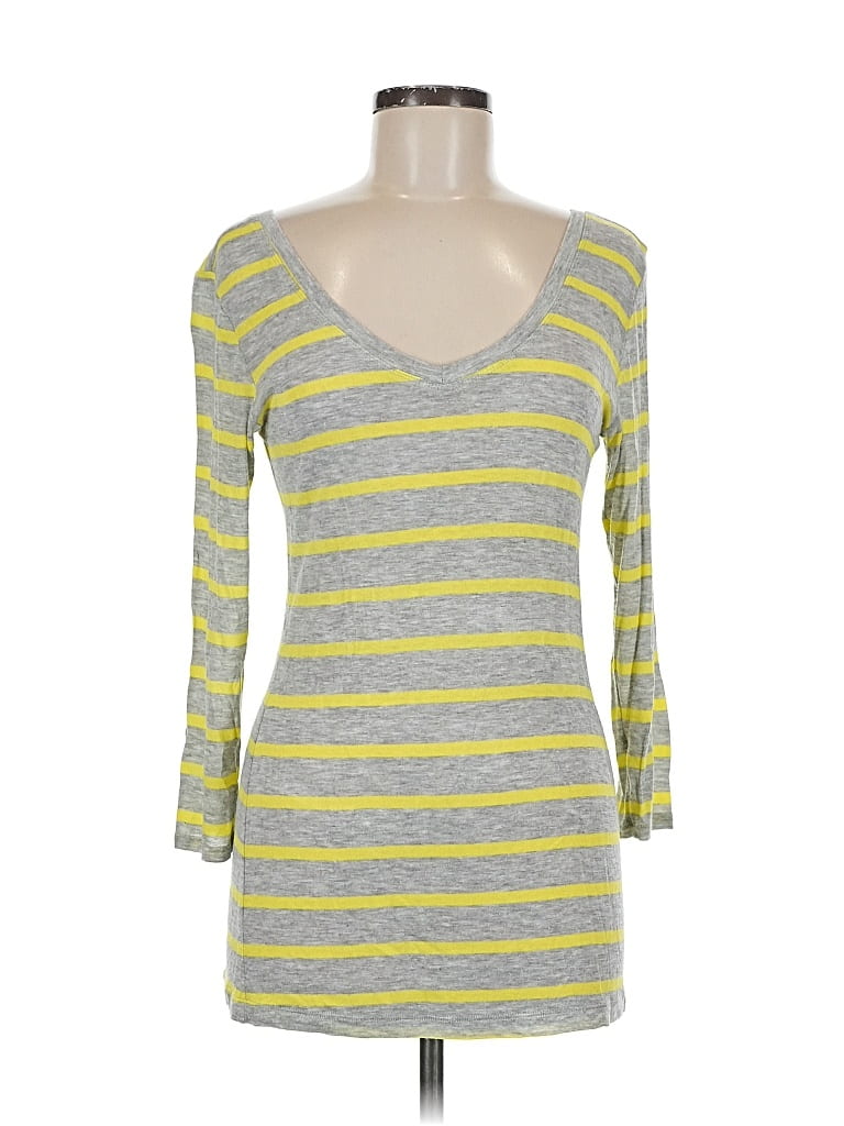 Pre-owned Cabi 3/4 Sleeve Top Yellow Sweetheart Neckline Tops