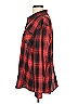Unbranded Plaid Red Long Sleeve Button-Down Shirt Size L - photo 5