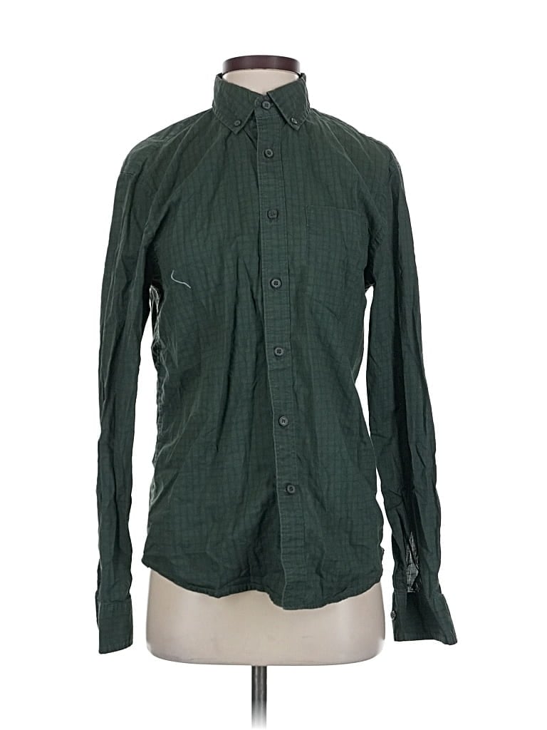 Pre-owned Banana Republic Factory Store Long Sleeve Button Down Shirt In Green