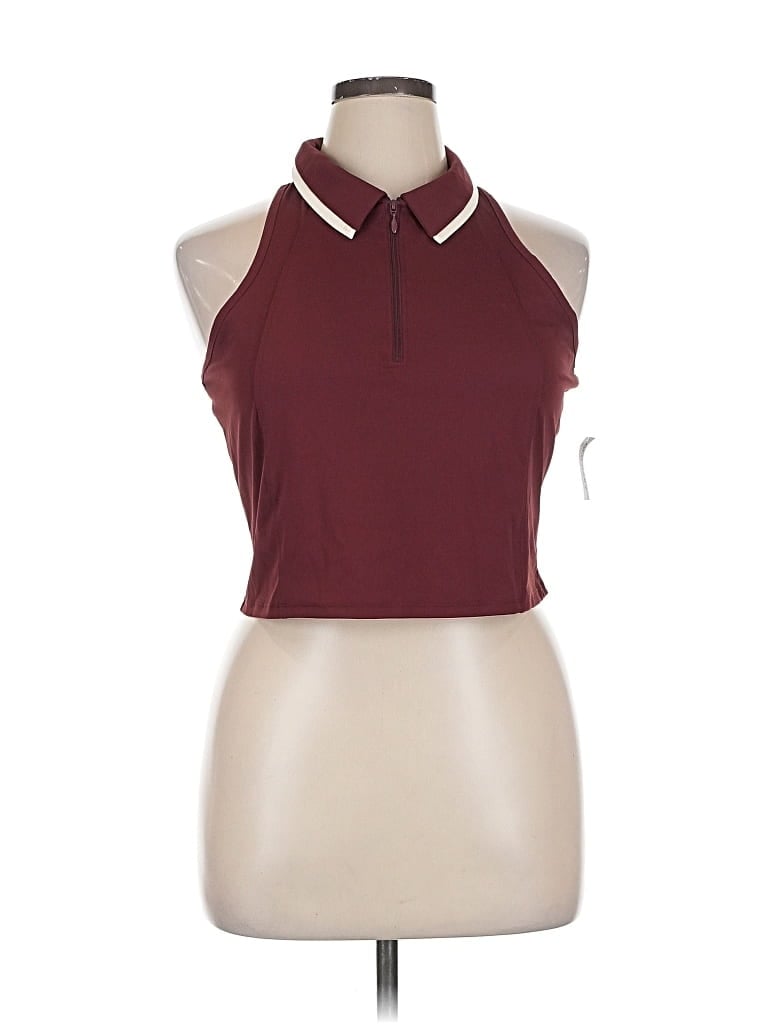 Pre-owned Active By Old Navy Tank Top Burgundy Halter Neckline Tops
