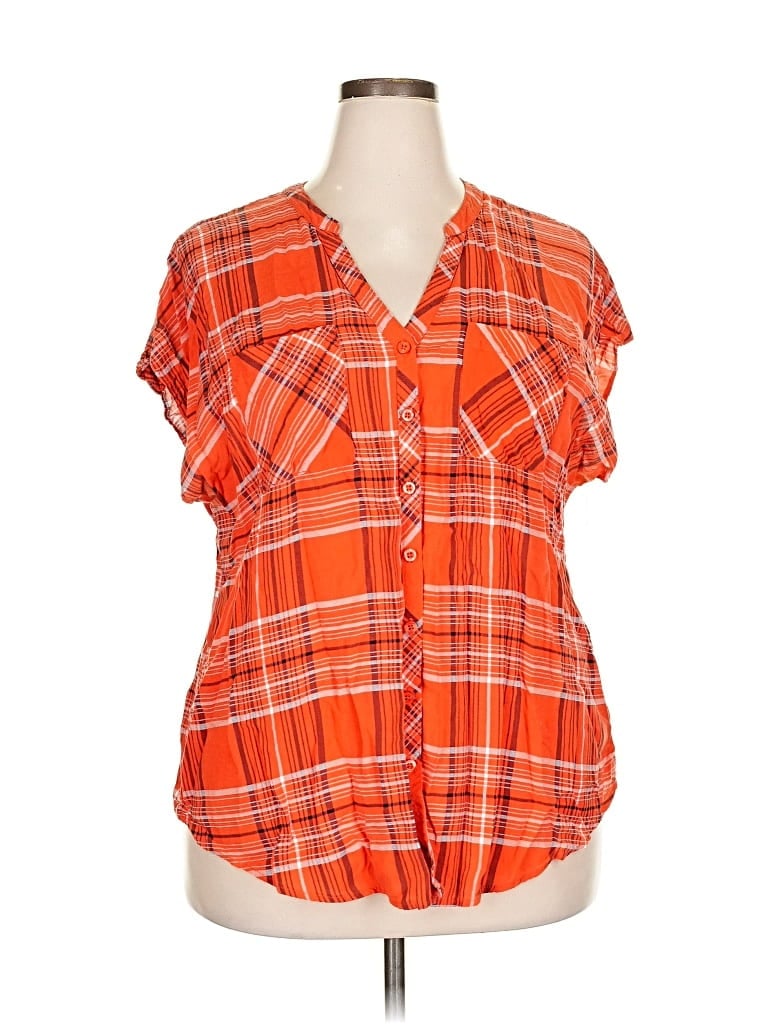 Pre-owned Torrid Short Sleeve Blouse In Orange