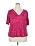 Bold Elements Pink Short Sleeve Blouse Size 2X - photo 1