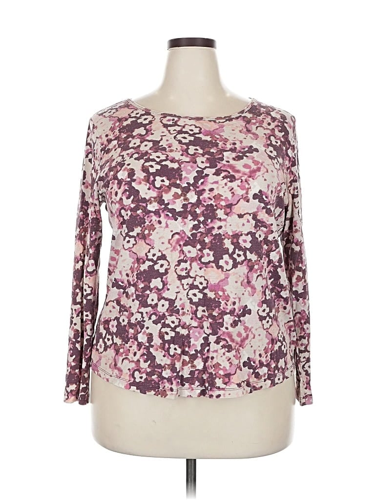 Pre-owned Liz Claiborne 3/4 Sleeve T-shirt In Pink