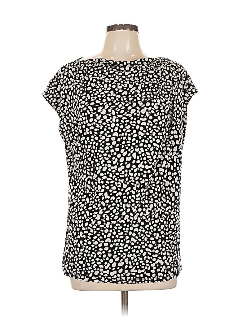 Pre-owned Ann Taylor Short Sleeve Blouse In Black