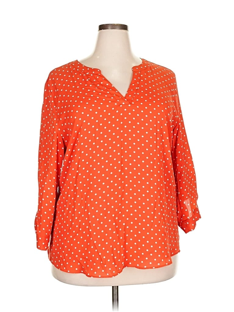 Pre-owned Fortune + Ivy 3/4 Sleeve Blouse In Orange