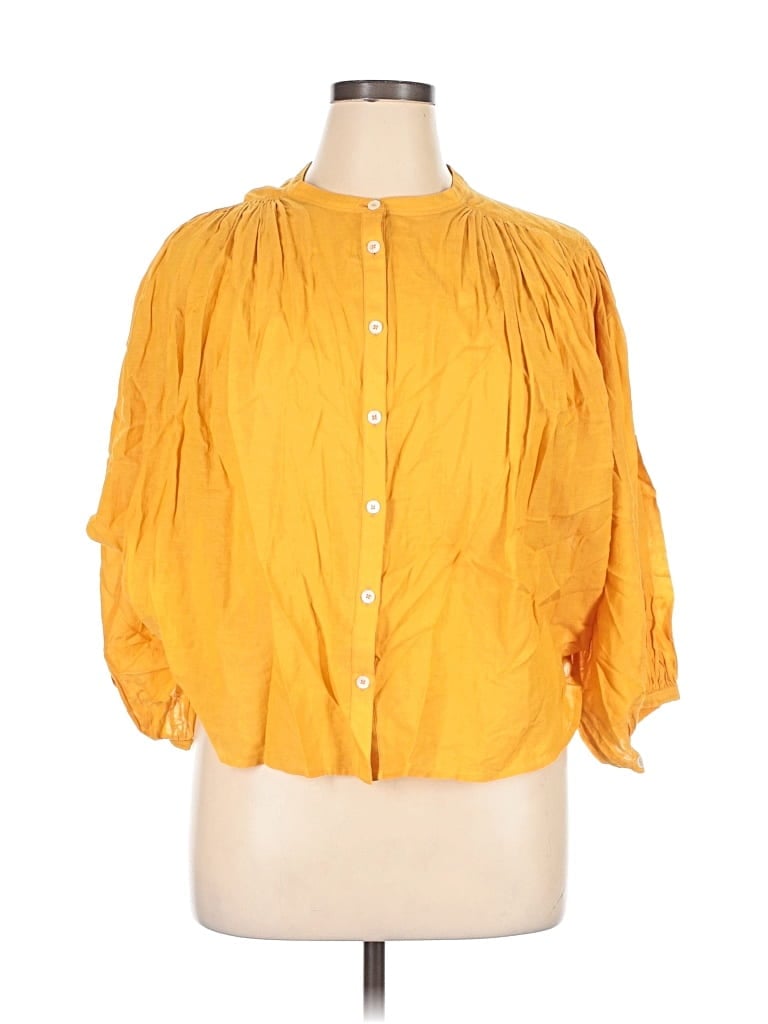 Madewell 3/4 Sleeve Blouse In Yellow