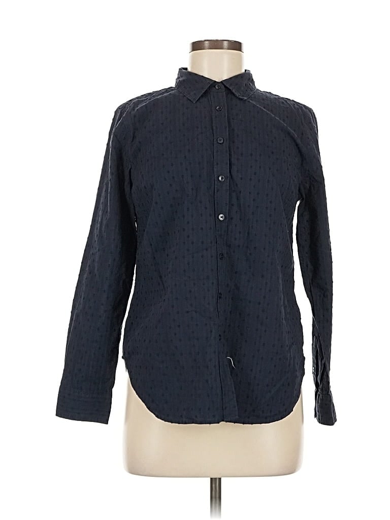 Pre-owned Talbots Long Sleeve Button Down Shirt In Blue