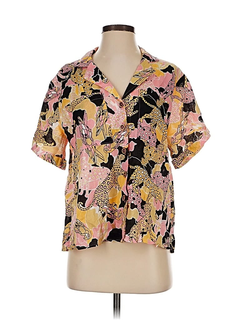 Pre-owned Maeve By Anthropologie Short Sleeve Blouse In Pink