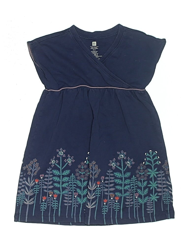 Pre-owned Tea Kids' Dress In Blue