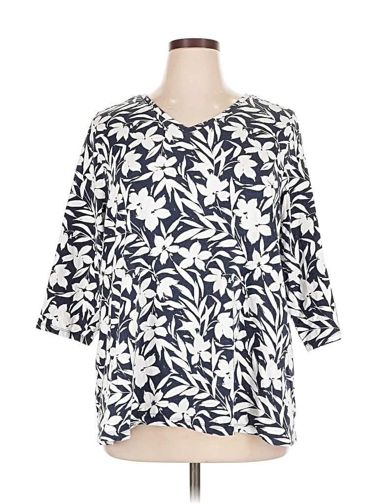 Pre-owned D&co. 3/4 Sleeve T-shirt In White